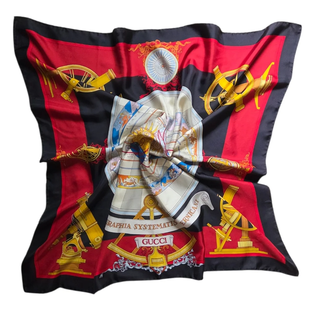 Gucci Vintage Zodiac Silk Scarf Carré 34" Astrology Made in Italy - Picture 4 of 16